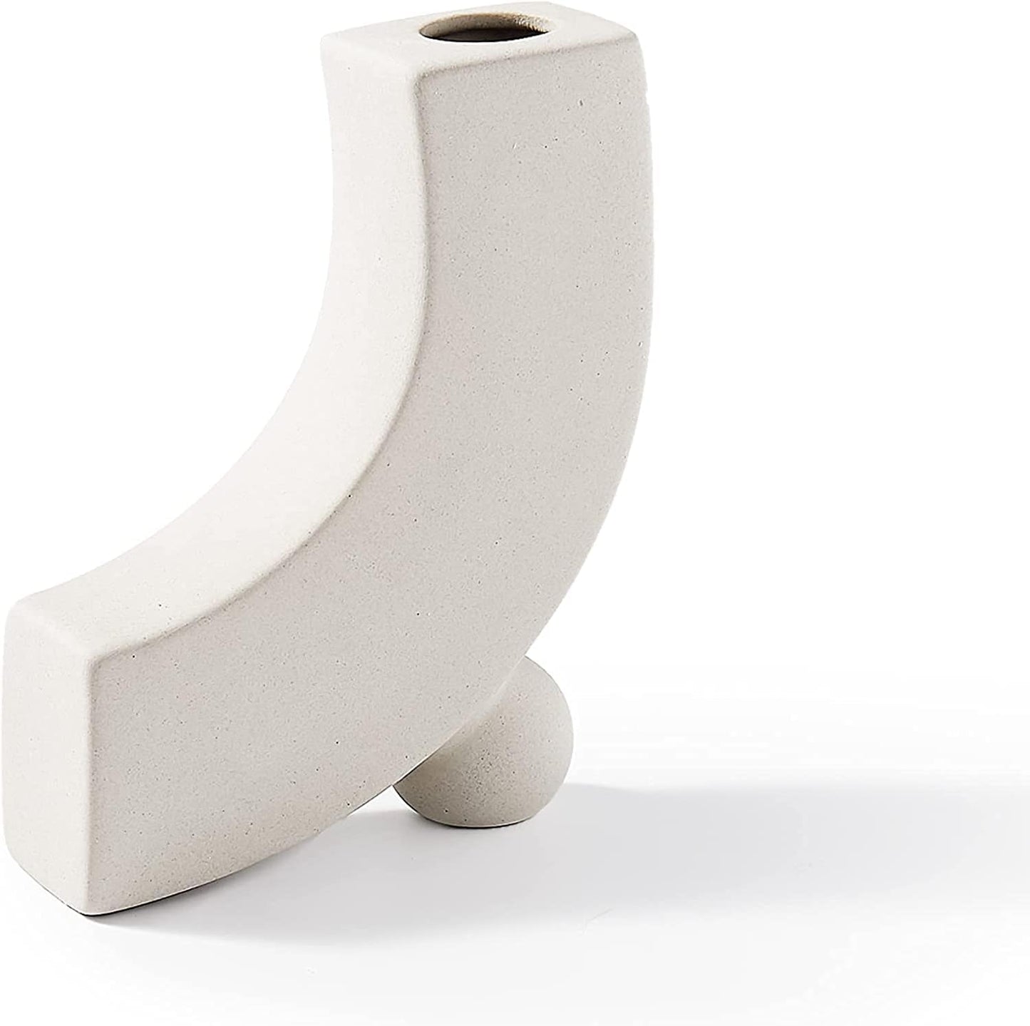 White Ceramic Vase for Floral Arrangements Modern Abstraction Flower Vases for Living Room Wedding Home Table Decor (Nordic-J)
