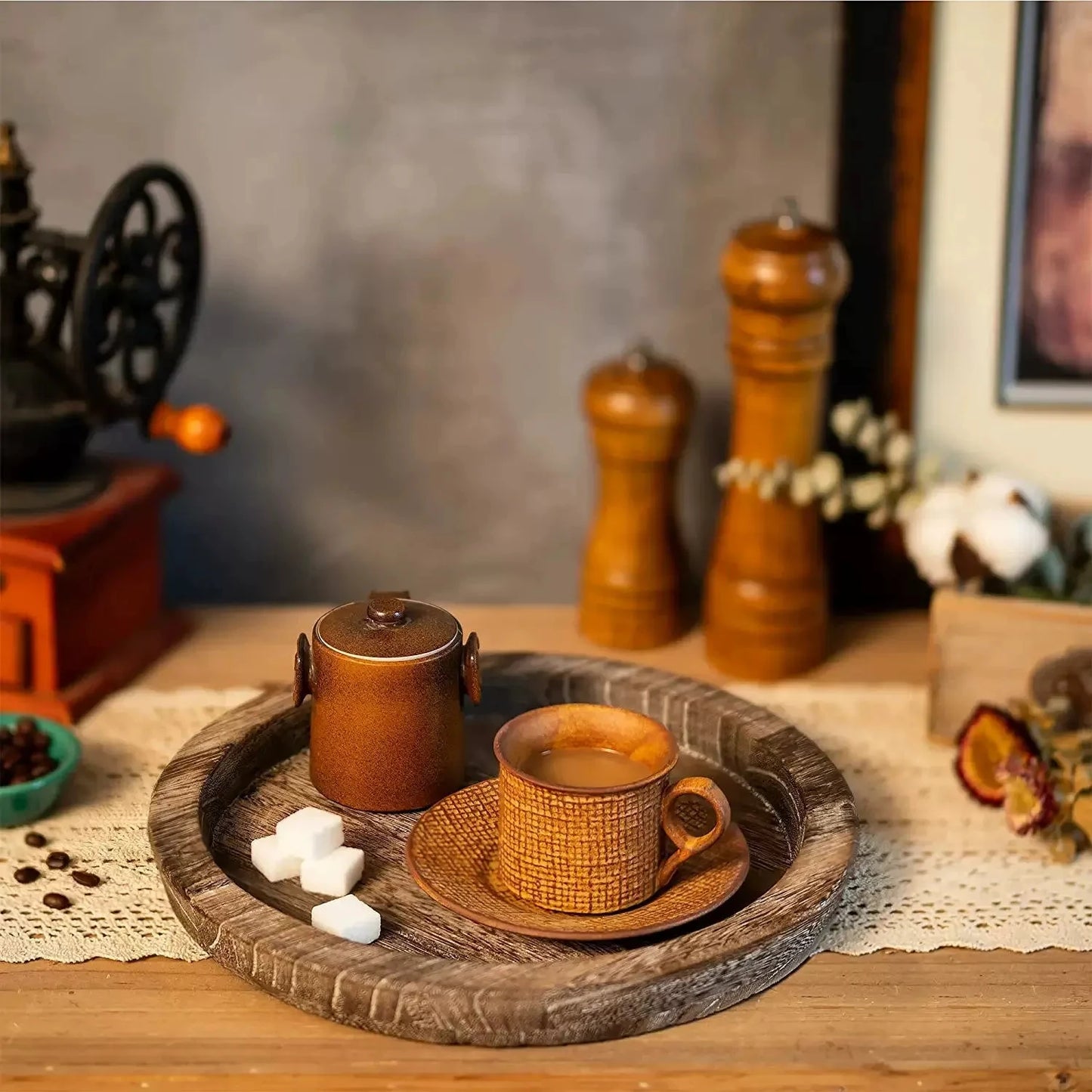 Wooden Tray Fruit Storage Tray Candle Holder Multifunctional Tray Candle Holder Tray Kitchen Countertops Home Decoration