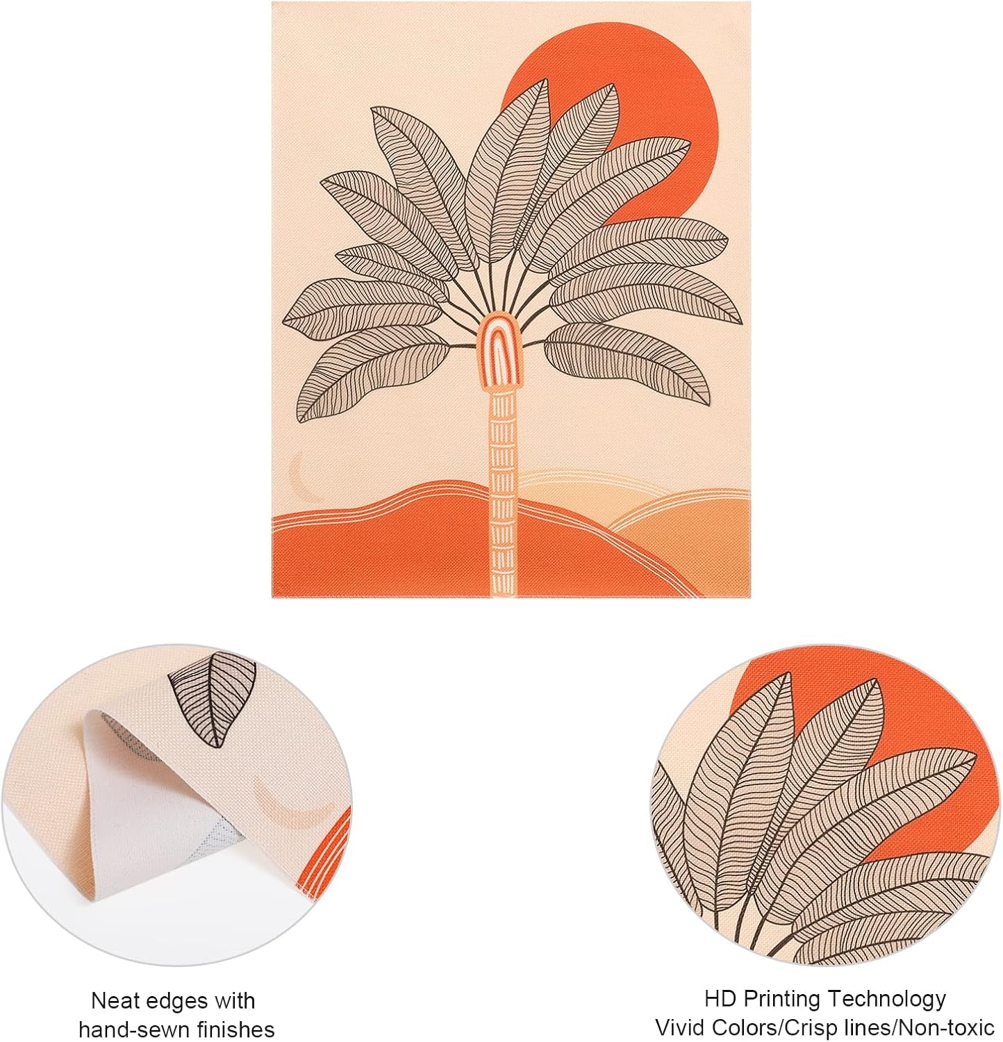 3 PCS Boho Tapestry Wall Hanging Sun Moon Tapestry Abstract Art Palm Tree Tapestry Minimalist Small Rainbow Wall Tapestry for Bedroom/Living Room (Bohemian 01, 19.7" X 23.6")