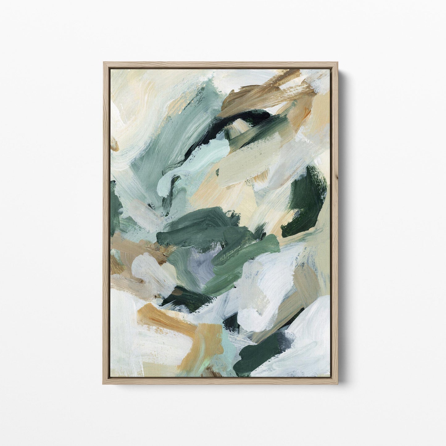 Abstract Painting | Neutral Green and Beige Tones for Contemporary Home Decor, Modern Wall Art | "Natural Course" - Art Print or Canvas