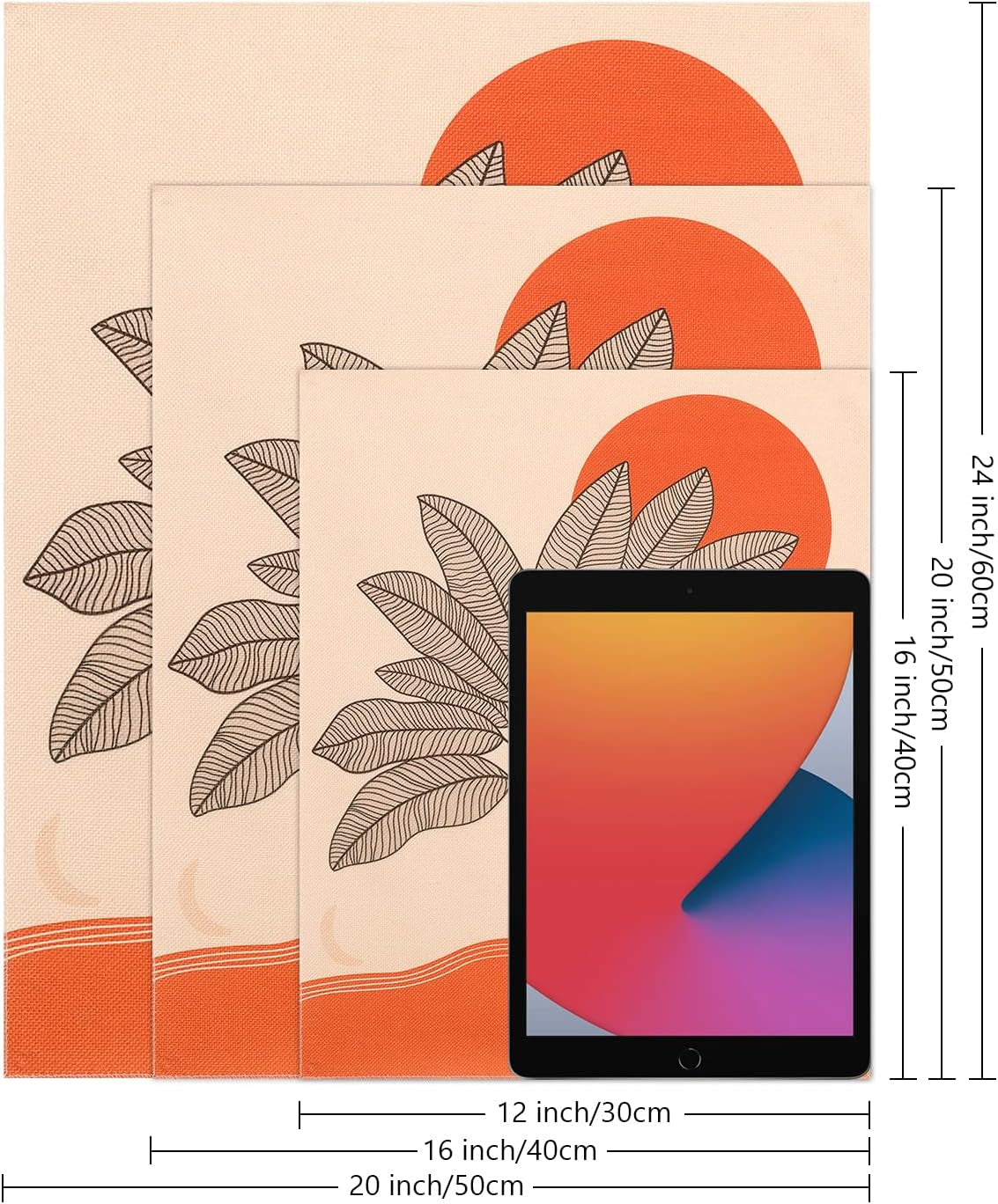 3 PCS Boho Tapestry Wall Hanging Sun Moon Tapestry Abstract Art Palm Tree Tapestry Minimalist Small Rainbow Wall Tapestry for Bedroom/Living Room (Bohemian 01, 19.7" X 23.6")