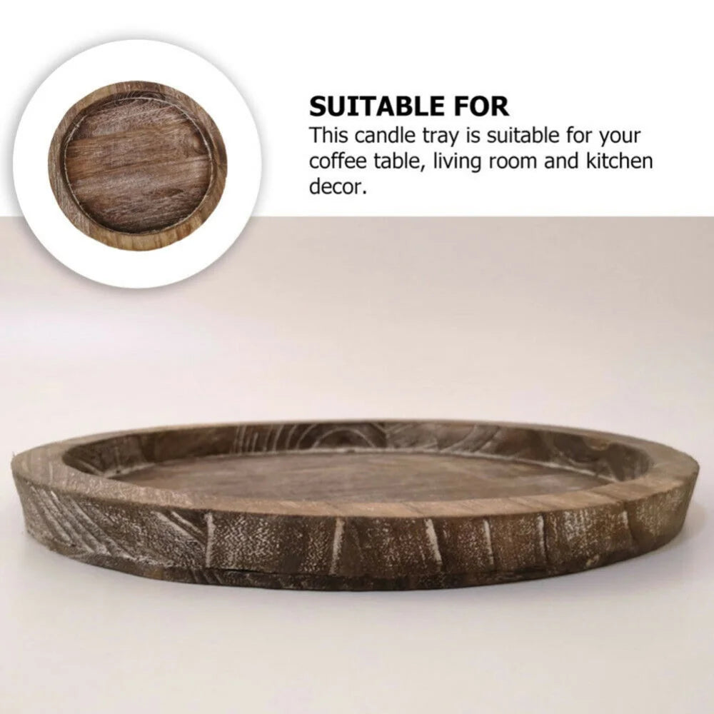 Wooden Tray Fruit Storage Tray Candle Holder Multifunctional Tray Candle Holder Tray Kitchen Countertops Home Decoration