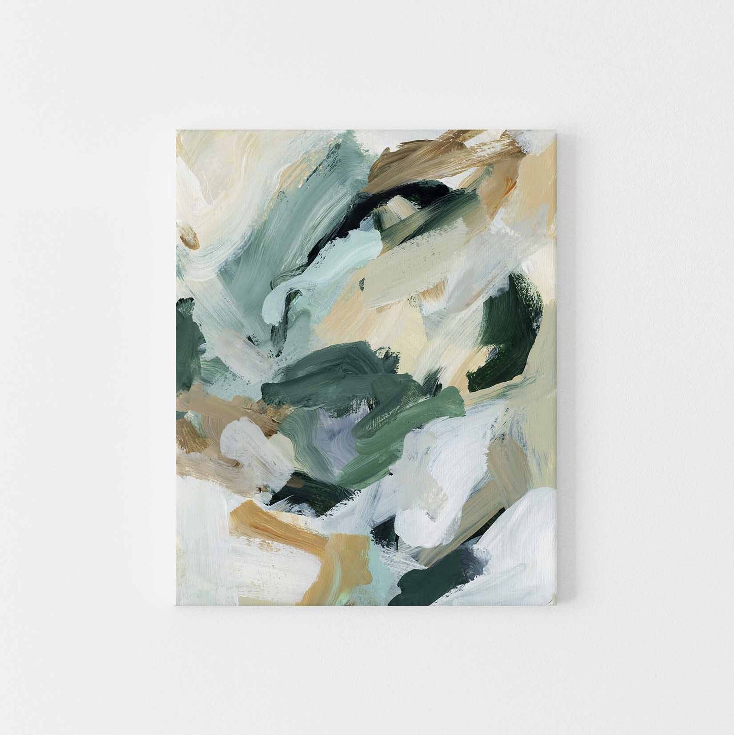 Abstract Painting | Neutral Green and Beige Tones for Contemporary Home Decor, Modern Wall Art | "Natural Course" - Art Print or Canvas