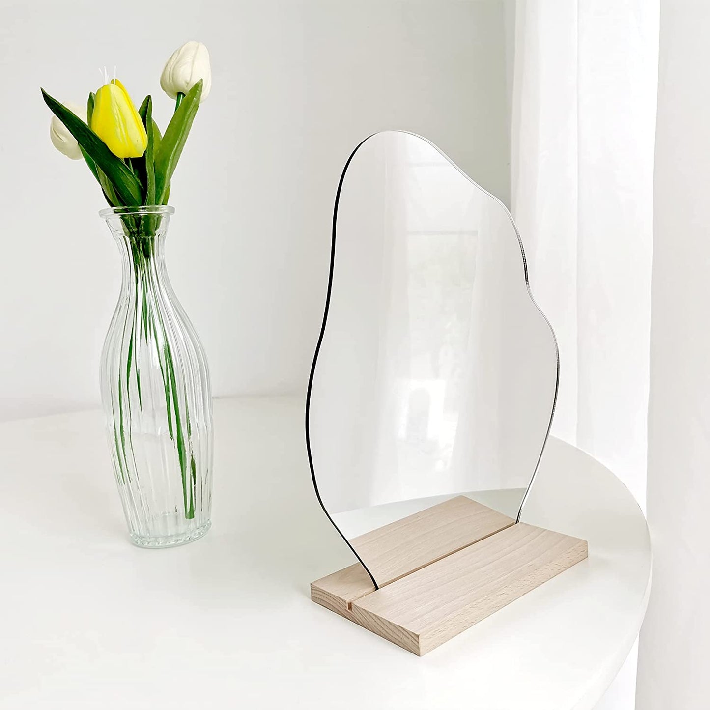 Preppy Room Decor Asymmetrical Cloud Mirror for Desk