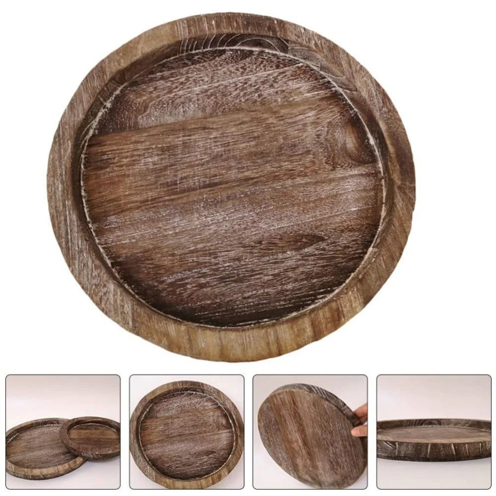 Wooden Tray Fruit Storage Tray Candle Holder Multifunctional Tray Candle Holder Tray Kitchen Countertops Home Decoration