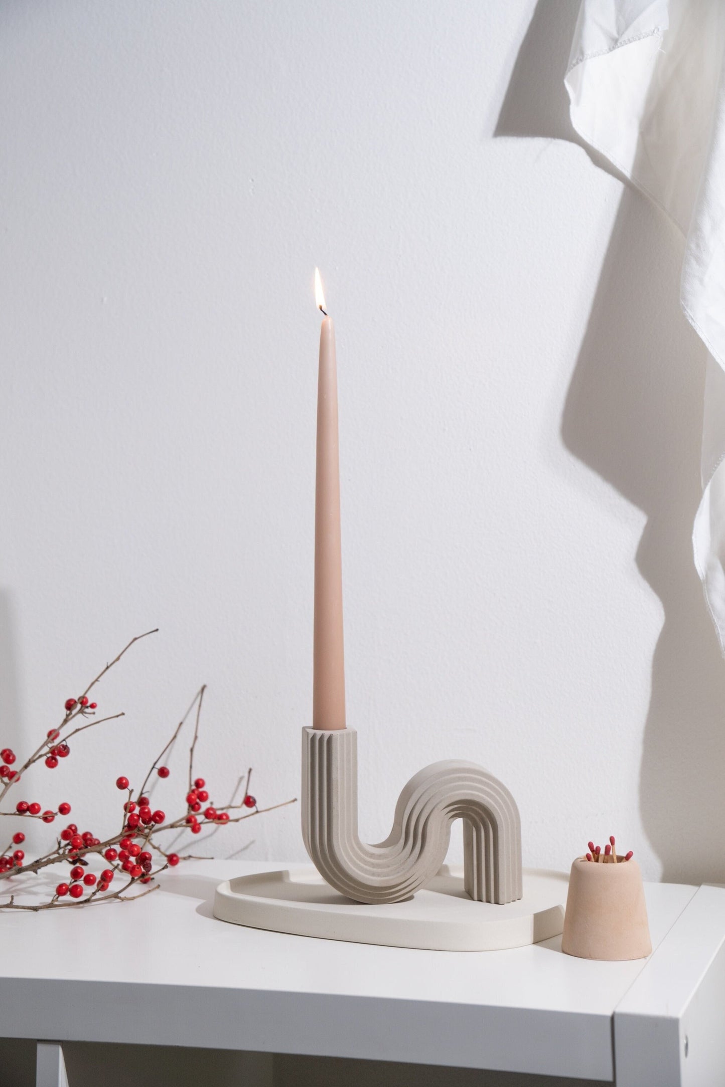Concrete Taper Candle Holder|Nordic Candlestick Holder|Wavy Candle Stick Holders|Modern Concrete Decor|Minimalist Home Decor|New Home Gift