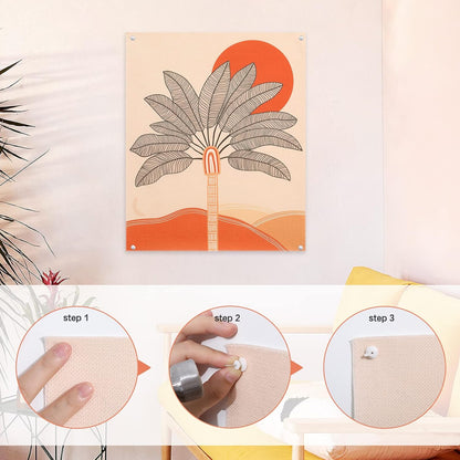 3 PCS Boho Tapestry Wall Hanging Sun Moon Tapestry Abstract Art Palm Tree Tapestry Minimalist Small Rainbow Wall Tapestry for Bedroom/Living Room (Bohemian 01, 19.7" X 23.6")