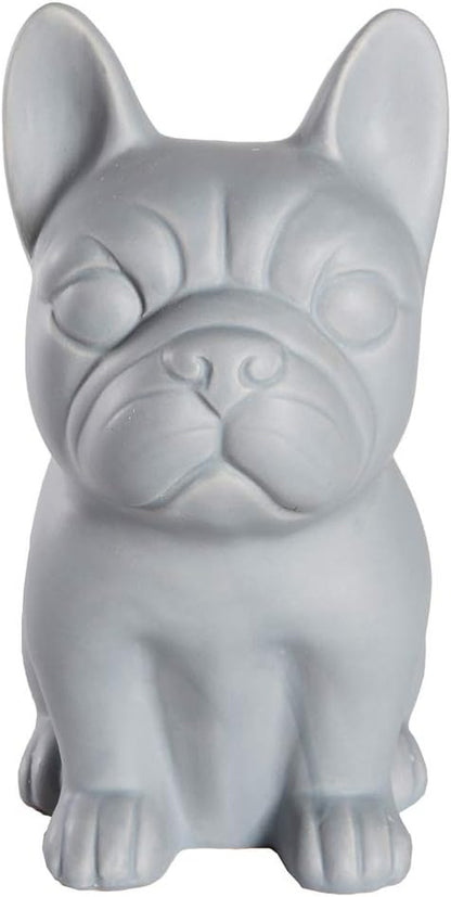 French Bulldog Statue - Matte Dark Grey Sitting Ceramic Dog Statue - Decorative Dog Sculpture for Garden or Home Décor - French Bulldog Dog Outdoor Statue - (4.75” X 3.5” X 7”)