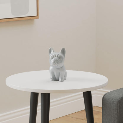 French Bulldog Statue - Matte Dark Grey Sitting Ceramic Dog Statue - Decorative Dog Sculpture for Garden or Home Décor - French Bulldog Dog Outdoor Statue - (4.75” X 3.5” X 7”)
