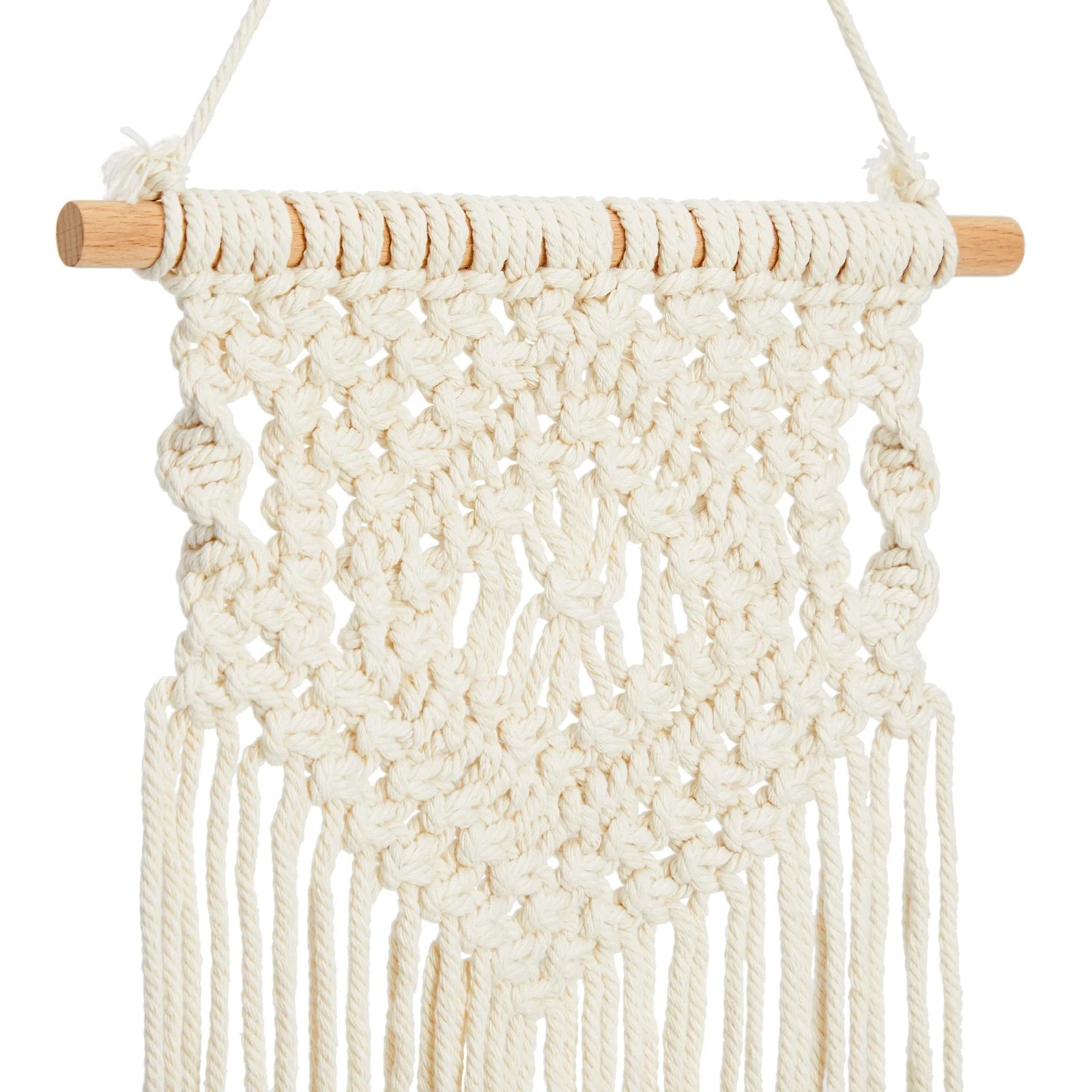 2 Pack Bohemian Style Macrame Wall Hanging, Dreamcatcher Home Decor (White, 10 X 15 In)
