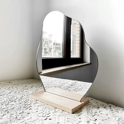 Preppy Room Decor Asymmetrical Cloud Mirror for Desk