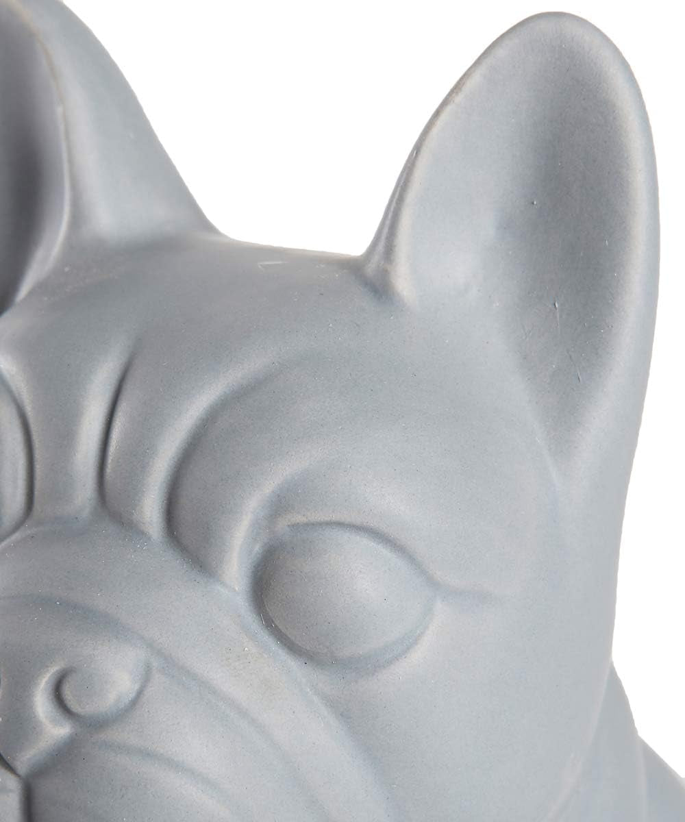French Bulldog Statue - Matte Dark Grey Sitting Ceramic Dog Statue - Decorative Dog Sculpture for Garden or Home Décor - French Bulldog Dog Outdoor Statue - (4.75” X 3.5” X 7”)