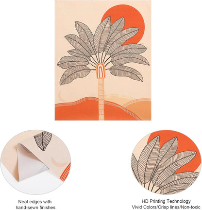 3 PCS Boho Tapestry Wall Hanging Sun Moon Tapestry Abstract Art Palm Tree Tapestry Minimalist Small Rainbow Wall Tapestry for Bedroom/Living Room (Bohemian 01, 19.7" X 23.6")