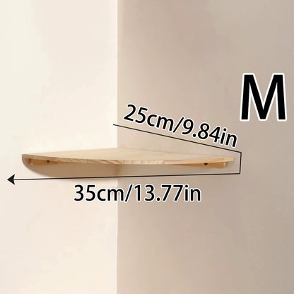 Wall Corner Shelves Wood Floating Wall Shelf round End Wall Mounted Floating Corner Shelf for Bedroom Living Room and Kitchen