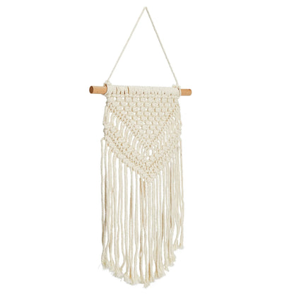 2 Pack Bohemian Style Macrame Wall Hanging, Dreamcatcher Home Decor (White, 10 X 15 In)