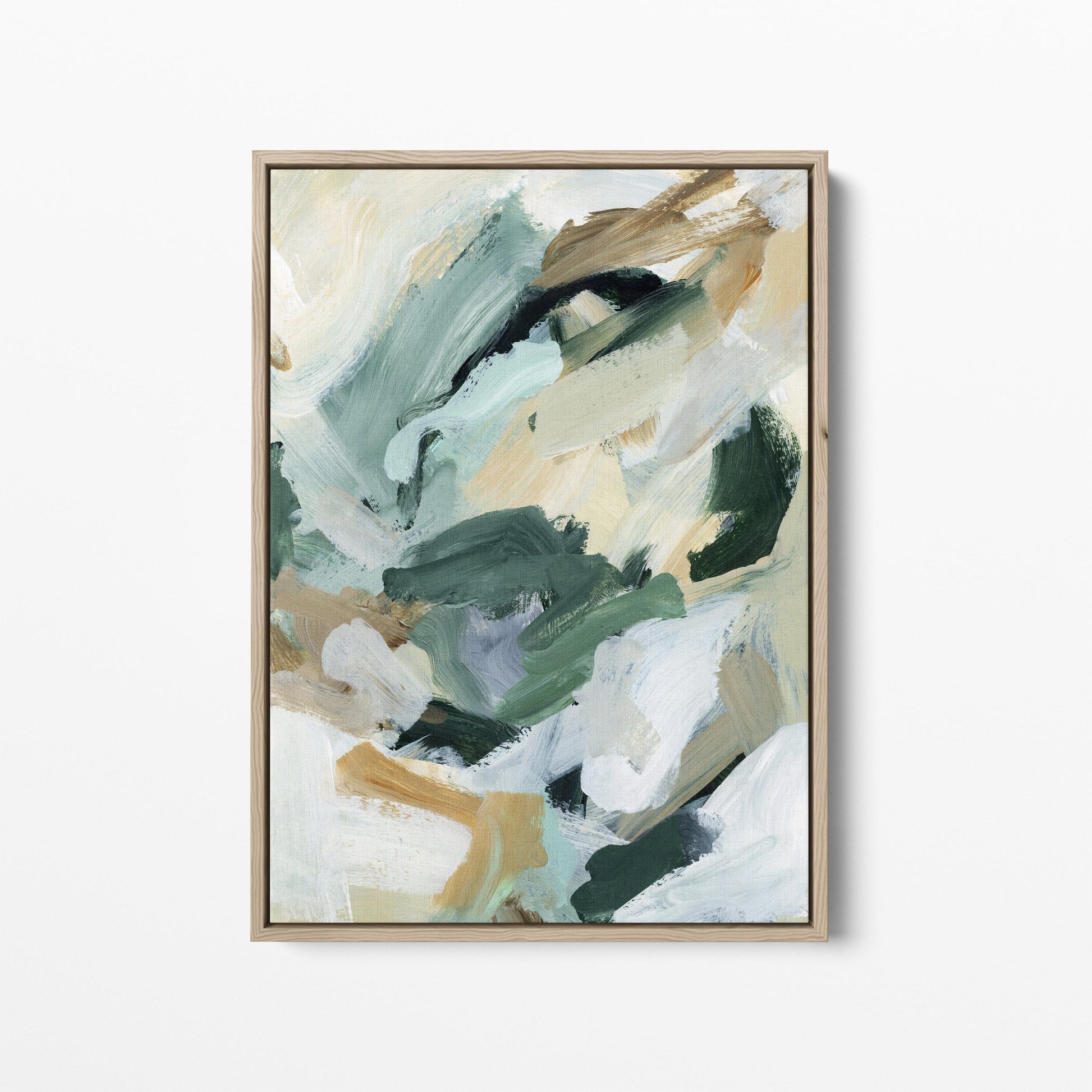 Abstract Painting | Neutral Green and Beige Tones for Contemporary Home Decor, Modern Wall Art | "Natural Course" - Art Print or Canvas