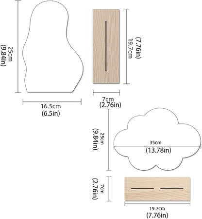 Irregular Aesthetic Vanity Mirror Frameless, Makeup Mirror Decorative Desk Tabletop Acrylic Mirrors with Wooden Stand for Living Room, Bedroom, and Minimal Spaces Home Decor (A)