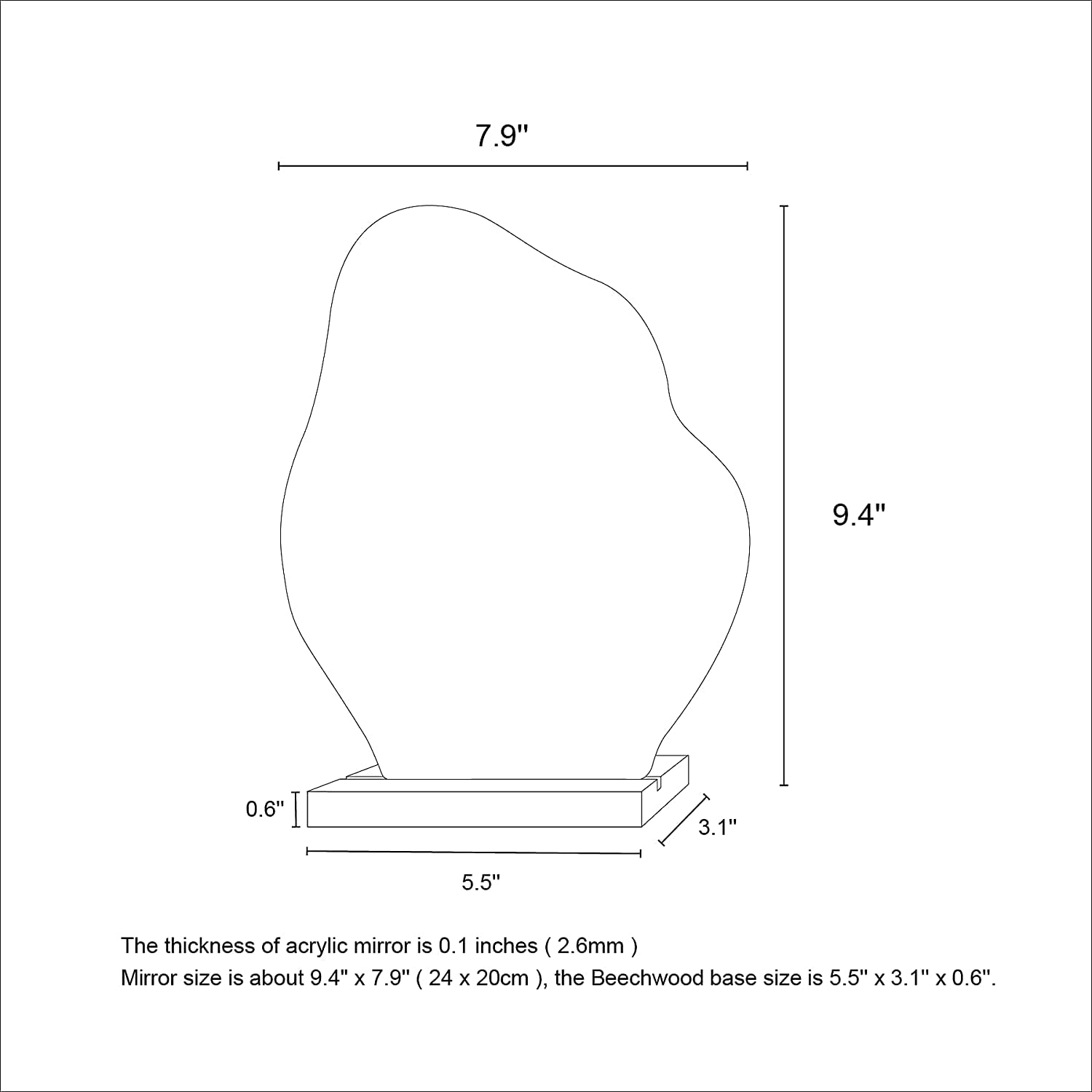 Preppy Room Decor Asymmetrical Cloud Mirror for Desk