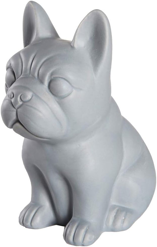French Bulldog Statue - Matte Dark Grey Sitting Ceramic Dog Statue - Decorative Dog Sculpture for Garden or Home Décor - French Bulldog Dog Outdoor Statue - (4.75” X 3.5” X 7”)