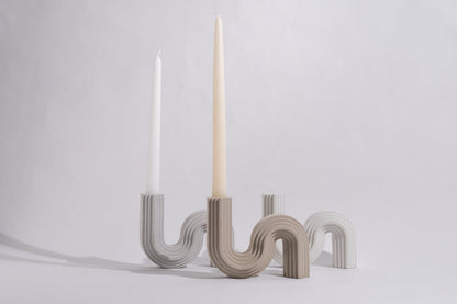 Concrete Taper Candle Holder|Nordic Candlestick Holder|Wavy Candle Stick Holders|Modern Concrete Decor|Minimalist Home Decor|New Home Gift