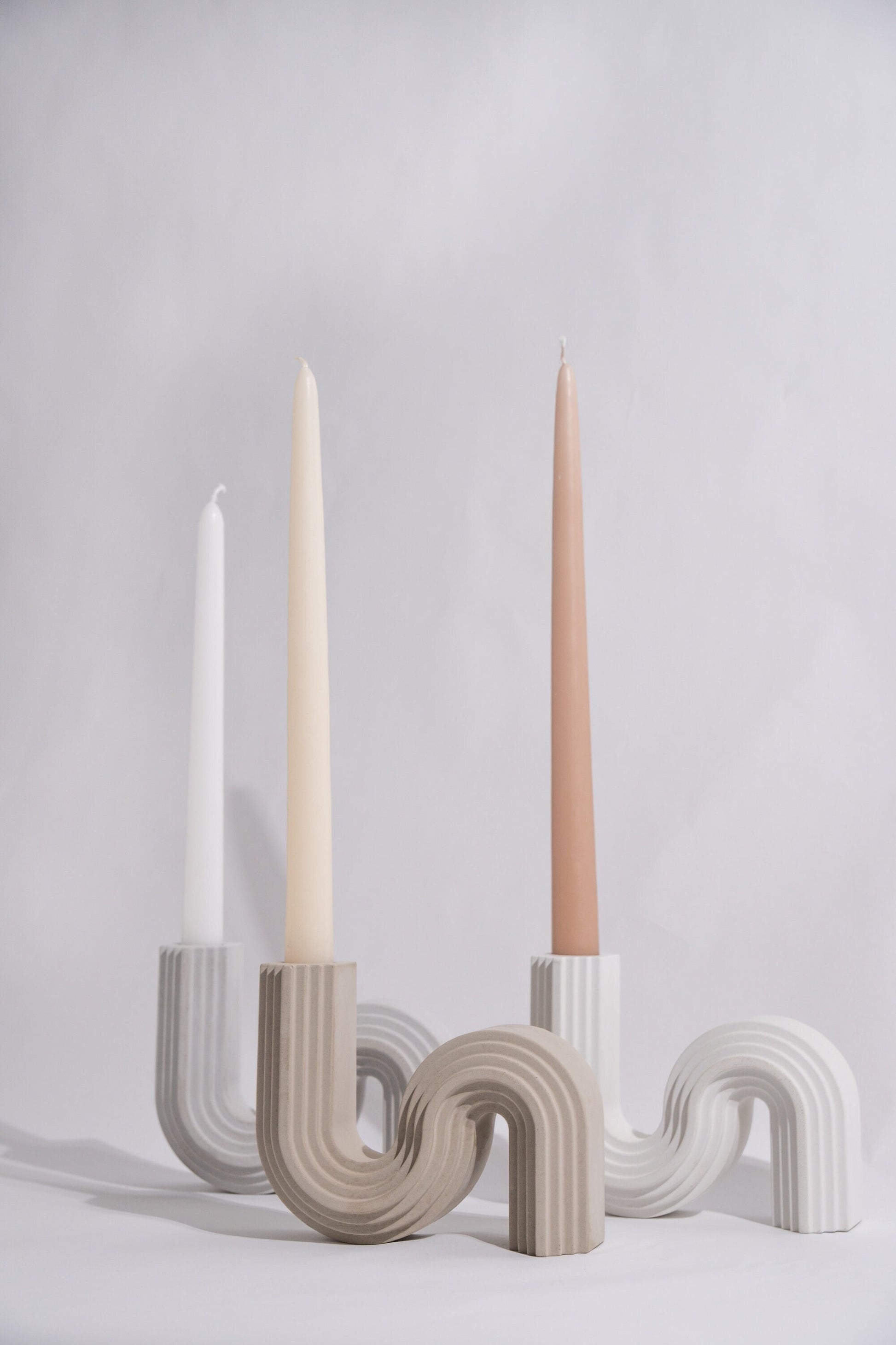 Concrete Taper Candle Holder|Nordic Candlestick Holder|Wavy Candle Stick Holders|Modern Concrete Decor|Minimalist Home Decor|New Home Gift